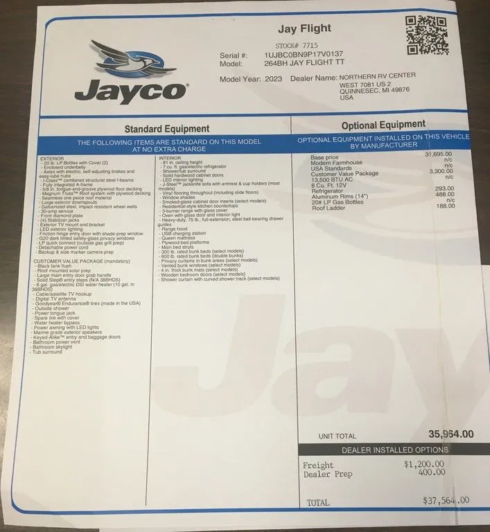 2023 Jayco Jay Flight SLX 8 264BHW