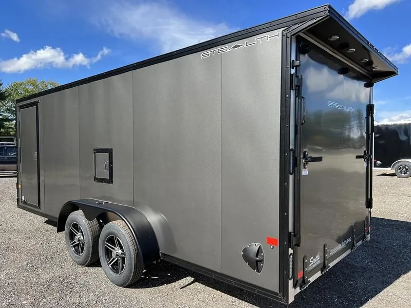 2023 Stealth Trailers  7x18 Aluminum 3Place Drive-In/Out w/Rear Door Canopy