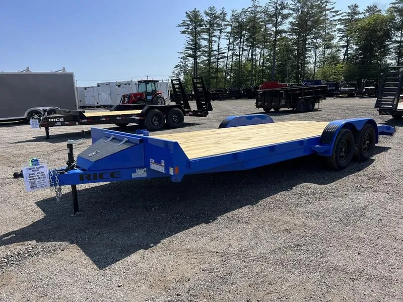 2023 Rice Trailers  7x20 7K Powder Coated Car Hauler w/ Ramps & Spare Mount