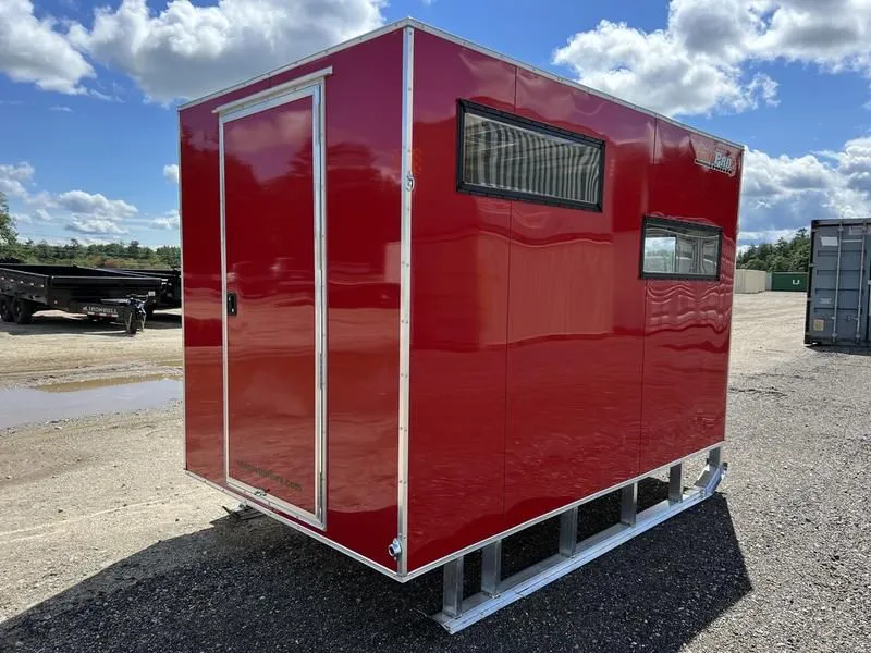 2024 Sno Pro  6x10 Aluminum Ice Shack w/Tow Hitch and Skis