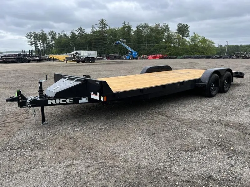 2023 Rice Trailers  7x22 7K Powder Coated Car Hauler w/ Ramps & Spare Mount