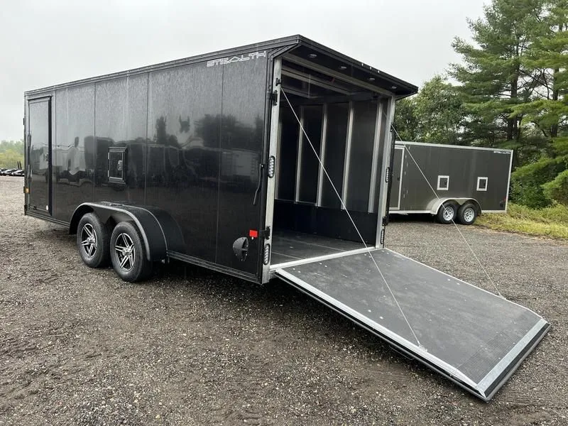 2023 Stealth Trailers  7x18 Aluminum 3-Place Drive-In/Out w/ Rear Door Canopy