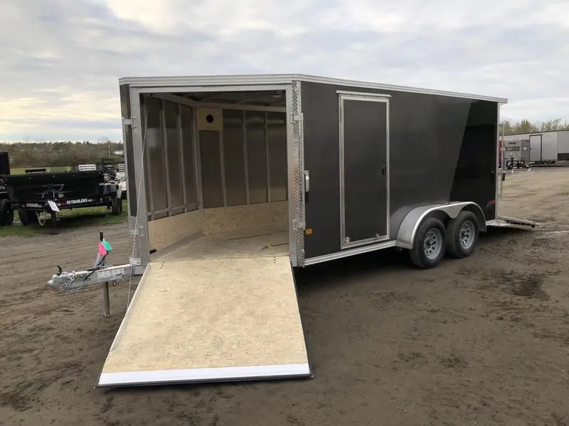 2024 E-Z Hauler  7x14 Aluminum Enclosed 2-Place Drive In/Out w/Canopy Lights