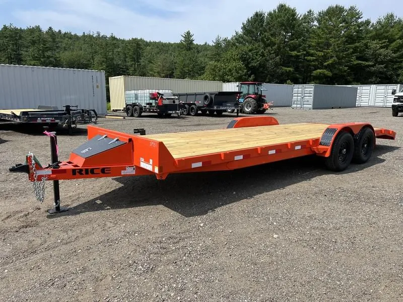 2023 Rice Trailers  7x22 10K Powder Coated Car Hauler w/ Spare Mount & Toolbox