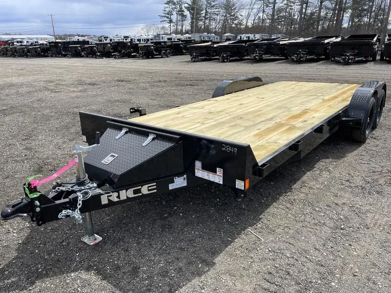 2022 Rice Trailers  7x20 7K Powder Coated Car Hauler w/Spare Mount & Toolbox