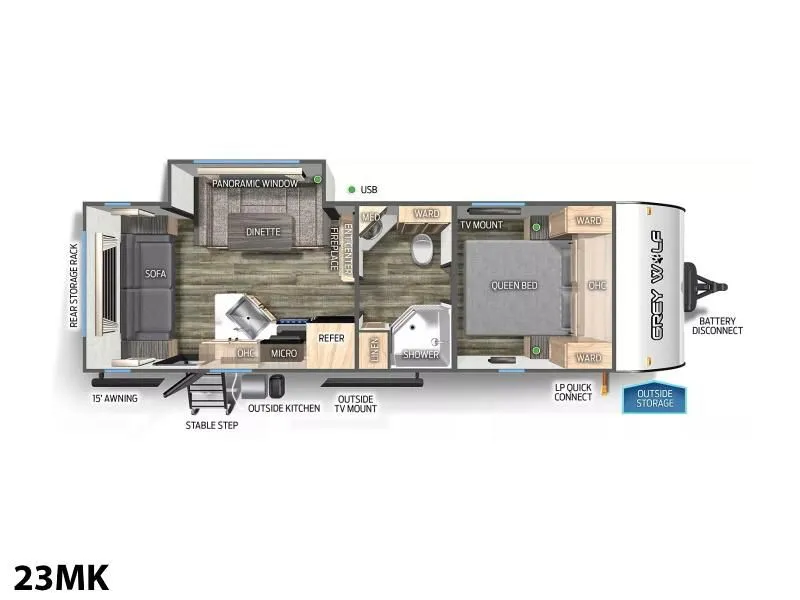 2024 Forest River Grey Wolf 23MK