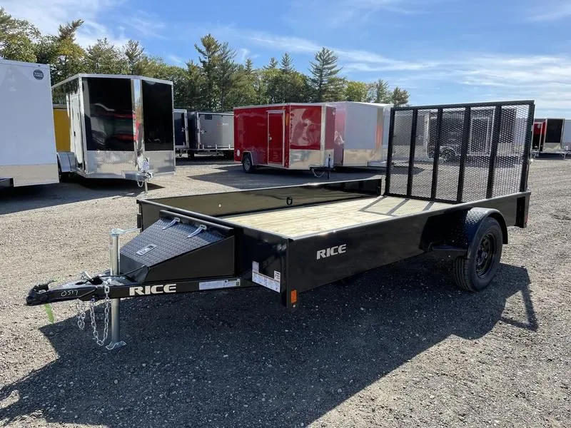 2022 Rice Trailers  6.5x12 Powder Coated Utility w/ Spring Assist Ramp Gate