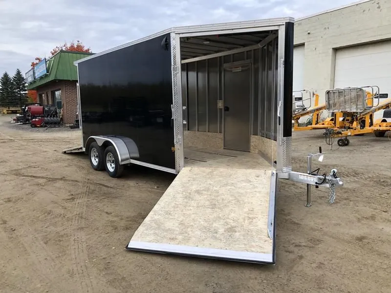 2023 E-Z Hauler  7x14 Aluminum Enclosed 2-Place Drive In/Out w/Extra Height - Canopy Lights