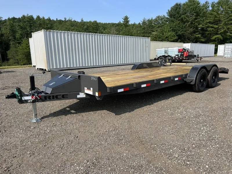 2023 Rice Trailers  7x22 10K Powder Coated Car Hauler w/ Spare Mount & Toolbox