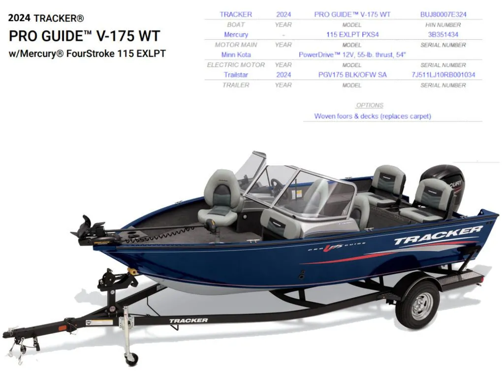 2024 Tracker Boats PRO GUIDE V-175 WT