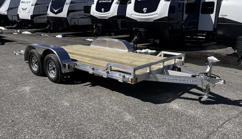 2024 Mission Trailers  7x16 7K Aluminum Wood Deck Car Hauler w/Ramps