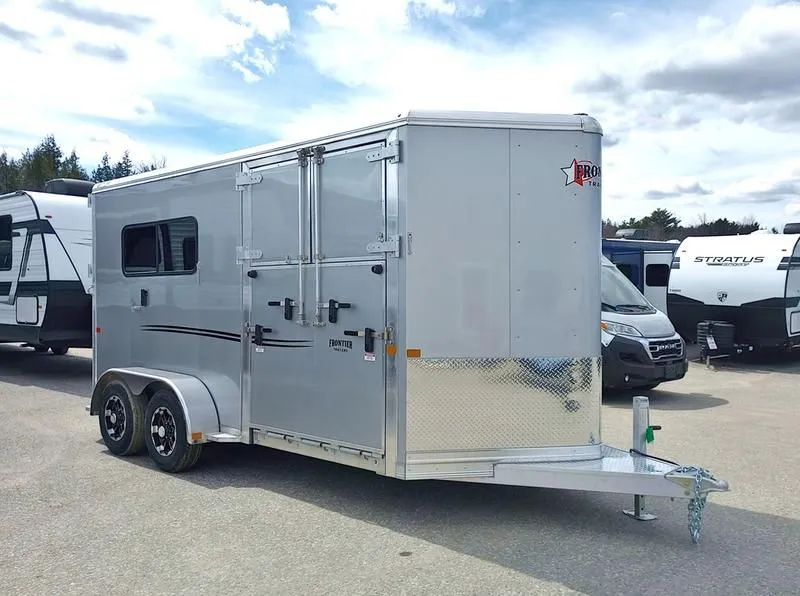 2024 Frontier Trailers  Fast Track Aluminum 2-Horse Straight Load w/Rumber Flooring, Side Load Ramp