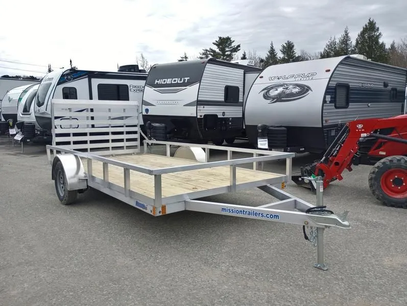 2024 Mission Trailers  6.5x14 Aluminum Open Utility Trailer w/Integrated Rear Ramp Gate