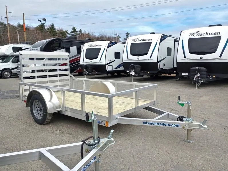 2024 Mission Trailers  5.5x10 Aluminum Open Utility Trailer w/Integrated Rear Ramp Gate