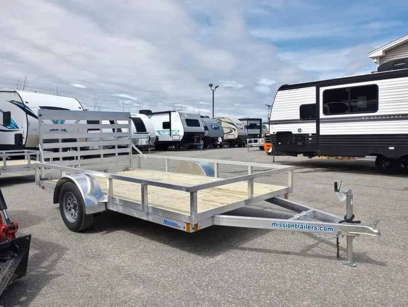 2024 Mission Trailers  6.5x12 Aluminum Open Utility Trailer w/Integrated Rear Ramp Gate