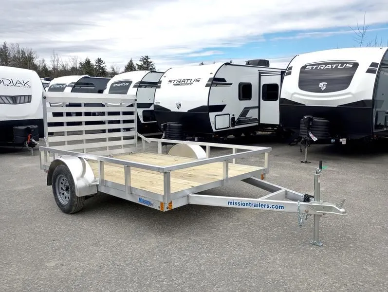2024 Mission Trailers  6.5x10 Aluminum Open Utility Trailer w/Integrated Rear Ramp Gate