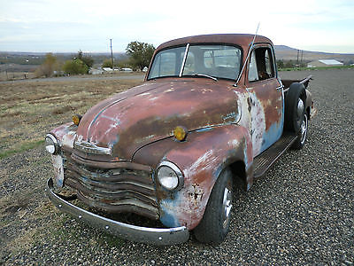 Chevrolet : C-10 Step Side Short Bed 1953 chevy 5 window short step side pickup truck 3100 series shop patina
