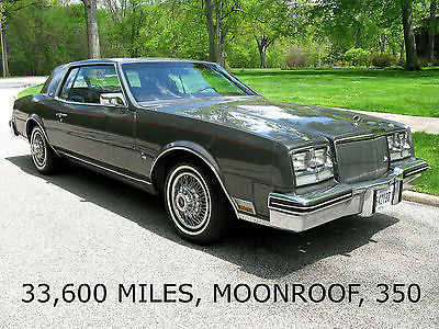 Buick : Riviera Coupe 33 600 original miles power moonroof 350 cid v 8 gray firemist best available