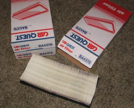 Lot of 90 Carquest engine air and transmission filters, 1