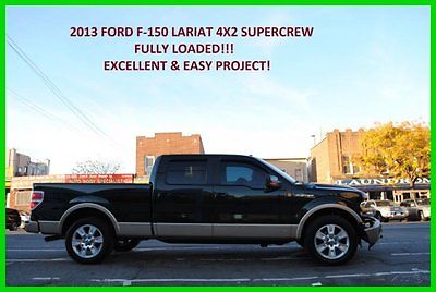 Ford : F-150 Lariat Plus V8 5.0 Nav Moonroor Leather Navigation Repairable Rebuildable Salvage Wrecked Runs Drives EZ Project Needs Fix Low Mile
