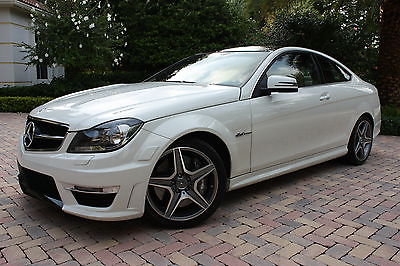 Mercedes-Benz : C-Class 2dr Coupe C63 AMG RWD Unblemished 2012 C63 Coupe Eurocharged Tune 520hp/490tq Pano Roof NAV 25,100 Mi