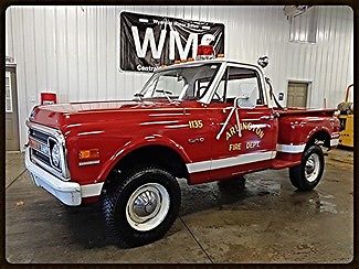 Chevrolet : Other 4X4 Step Side Truck 69 white 4 x 4 step side c 10 truck classic show red brush 3 speed straight 6 wms