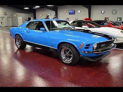 Ford : Mustang Mach 1 Blue fast back custom wheels new black interior fresh paint 352