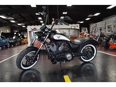 Victory Bobber Chopper Motorcycle White Walls One Owner LED Exhaust Chrome Custom