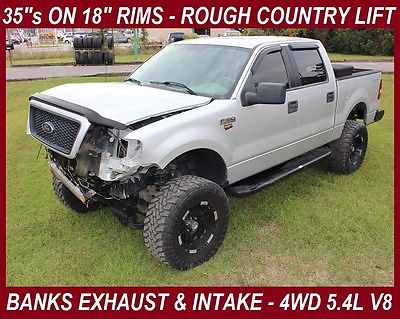 Ford : F-150 Wrecked 4 Door Super Crew Lifted Salvage Rebuildable 5.4L 4WD Rough Country Lift 35