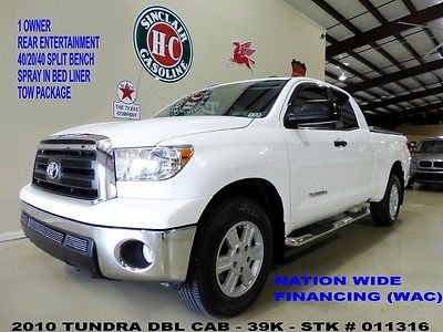 Toyota : Tundra SR5 10 tundra double cab sr 5 4 x 2 rear dvd leather bed cover 18 in whls 39 k we finance