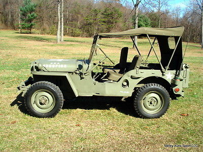 Willys : Overland CJ2A 4x4 Military Conversion 1947 willys overland cj 2 a 4 x 4 military conversion 12 v parade ready pics below