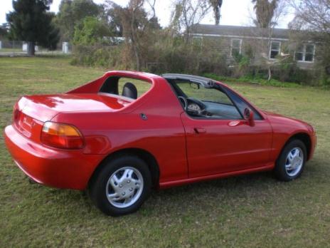 1997 honda civic del sol targa convertible 2 seater new red paint