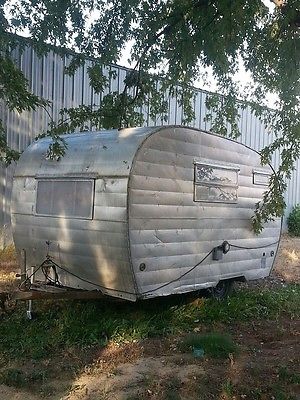 1954 Empire Trailer Tin Can Pull Behind Camper Aluminum Vintage Wood Interior