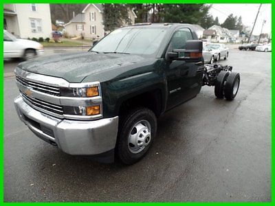 Chevrolet : Silverado 3500 WT*Cruise*Pwr Windows*Camper Mirrors 84 cab to axle dually chassis cab 4 x 4 6.0 v 8 snow plow preppkg rainforest green
