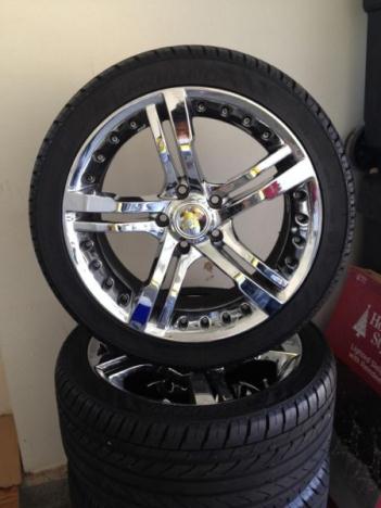 18 inch chrome rims with brand new tires, 0