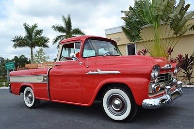 Chevrolet : Other Pickups Cameo 1958 chevrolet cameo pickup factory v 8 v code engine big window full restoration