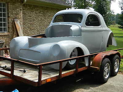 Willys : Coupe coupe 1941 willys fiberglass coupe and chassis with trailer