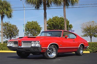 Oldsmobile : 442 Coupe 1970 oldsmobile 442 4 spd a c matador red over parchment laser straight body