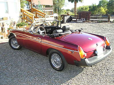 MG : MGB Burgundy 1976 mgb 50 k miles 2 yr paint new int top no rust retired owner 14 yrs