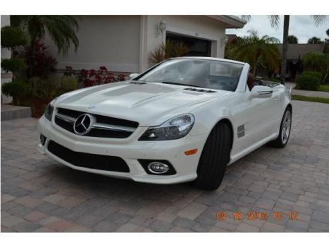 Mercedes-Benz : SL-Class SL550 SL550 PANORAMIC ROOF PEARL WHITE CLEARCOAT AMG WHEELS CARFAX REPORT FT MYERS FL