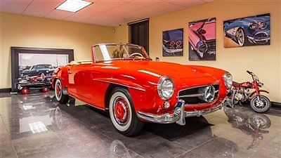 Mercedes-Benz : 190-Series Roadster 1956 mercedes benz 190 sl roadster red over tan leather restored stunning