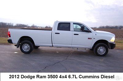 Ram : 3500 ST Crew Cab Pickup 4-Door 2012 dodge ram 3500 4 x 4 crew cab 6.7 l cummins diesel pickup 1 owner fleet used