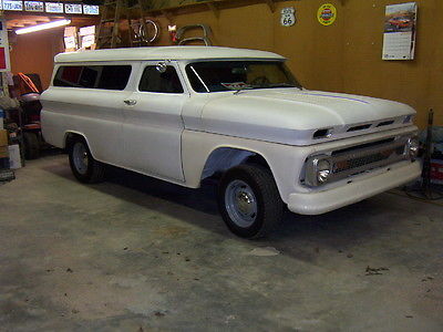Chevrolet : Suburban Custom 1965 chevrolet suburban 454 v 8 with 2 4 s turbo 400 top chopped in white primer