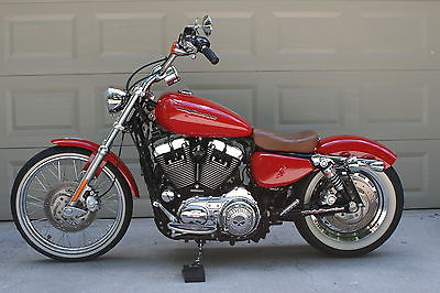 Harley-Davidson : Sportster 2007 harley davidson 1200 custom old school solo bobber or two up rider