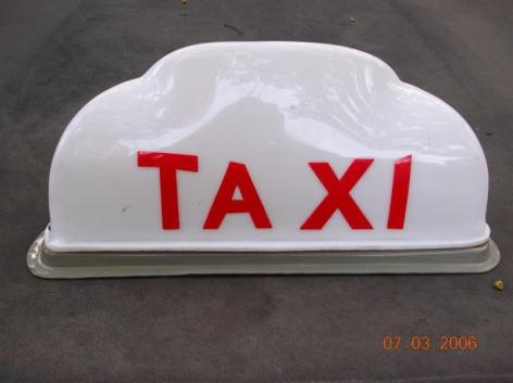 Classic 1960's 70's TAXI sign from old Chevrolet dealer, 1