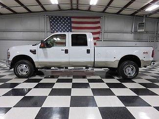 Ford : F-350 Lariat 4x4 Diesel Dually 1 owner white crew cab 6.4 power stroke warranty financing leather low miles nice