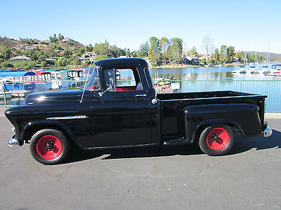 Chevrolet : Other Pickups deluxe 1955 chevy 3100 big window restored w v 8 auto trans disc brakes pwr steer a c