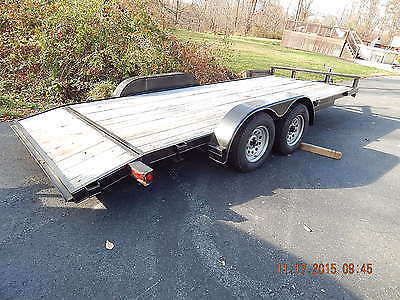 2014 P&T 18 FOOT CAR TRAILER * SLIDE IN RAMPS * DOVE TAIL * LESS THAN 500 MILES