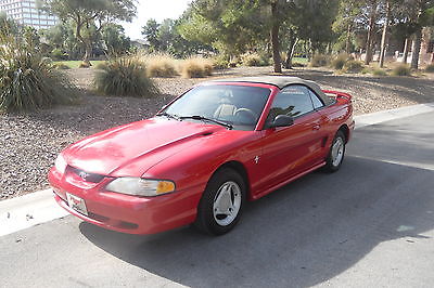 Ford : Mustang Base Convertible 1997 ford mustang convertible vermillion red automatic v 6 outstanding condition