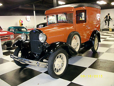 Ford : Model A Panel Rare 1930 Orange Ford Model A Panel Delivery